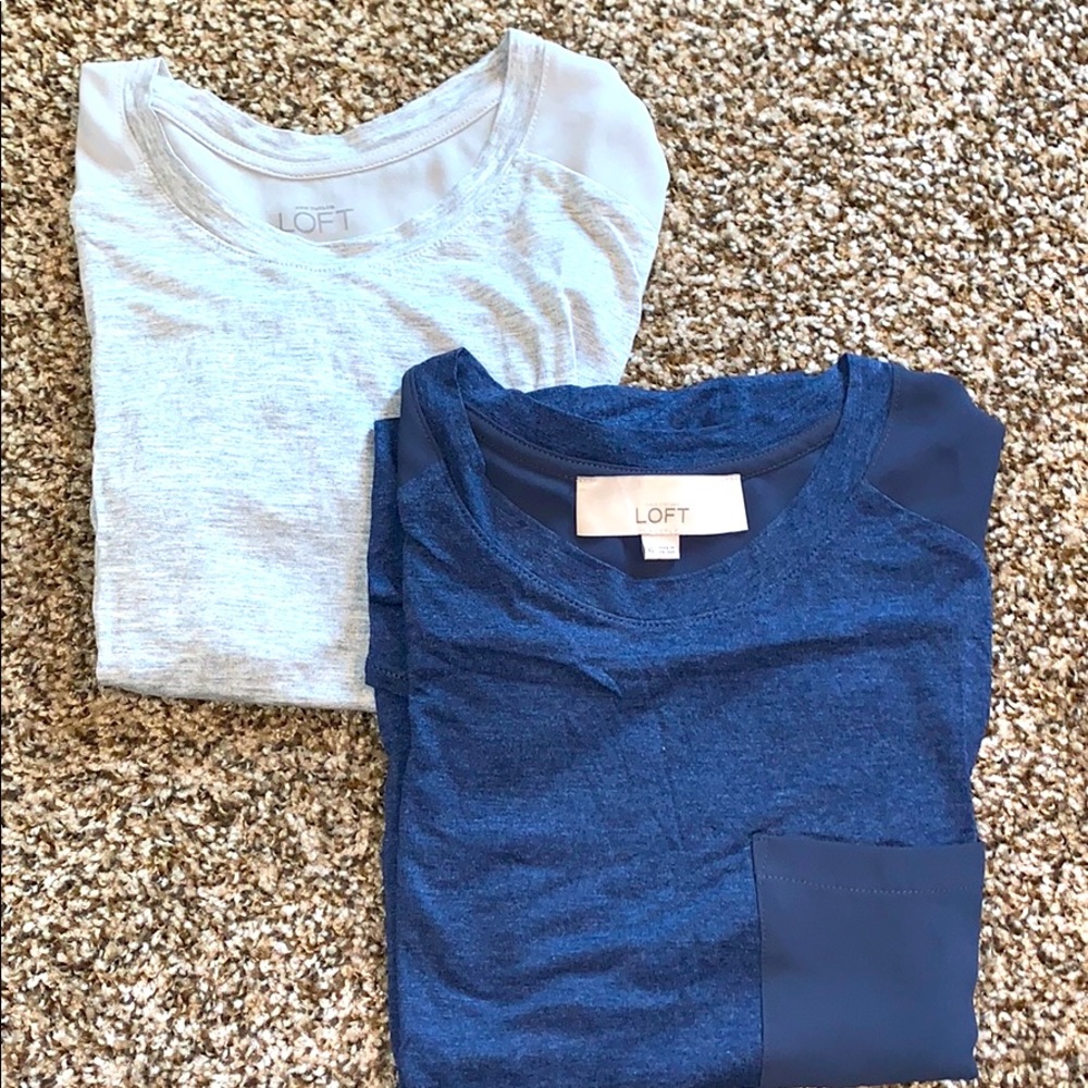 Bundle grey and blue sleeveless tops